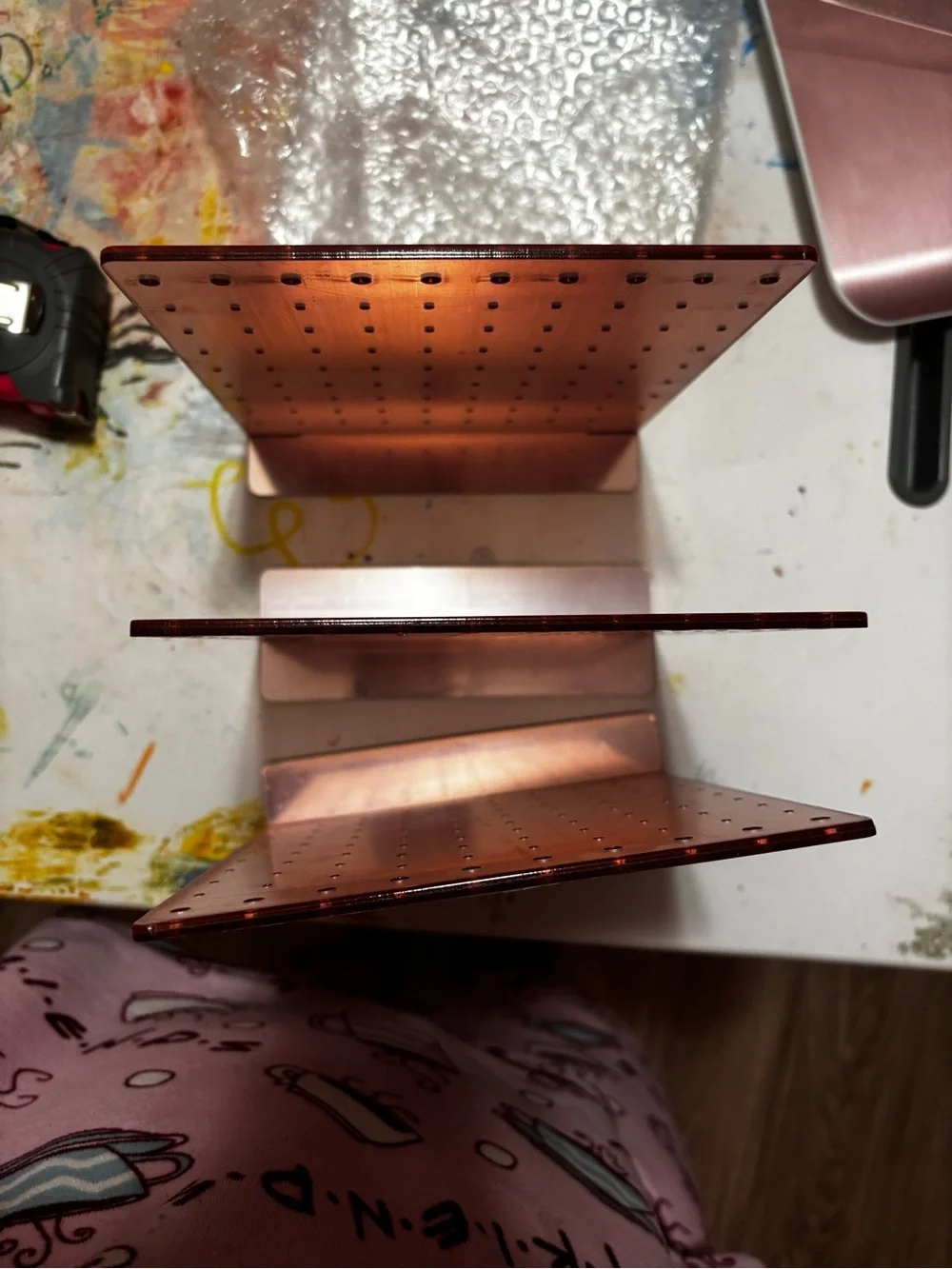 Metallic Rose Gold earring stand set of 3